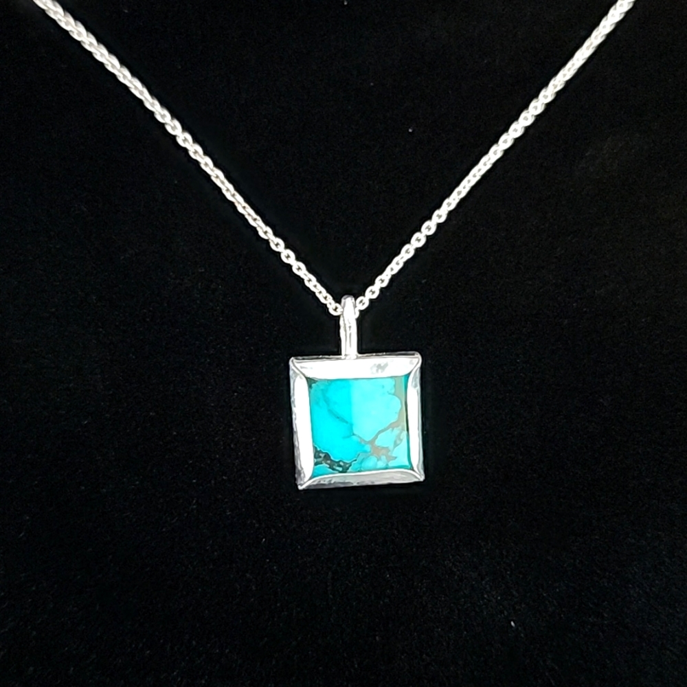 Handmade Genuine Turquoise Sterling Silver Necklace